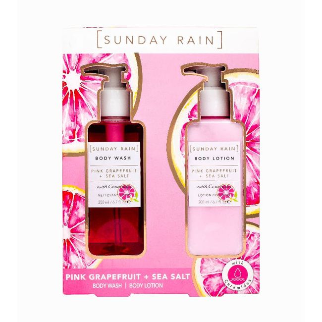 SUNDAY RAIN PINK GRAPEFRUIT + SEA SALT kūno priežiūros priemonių rinkinys