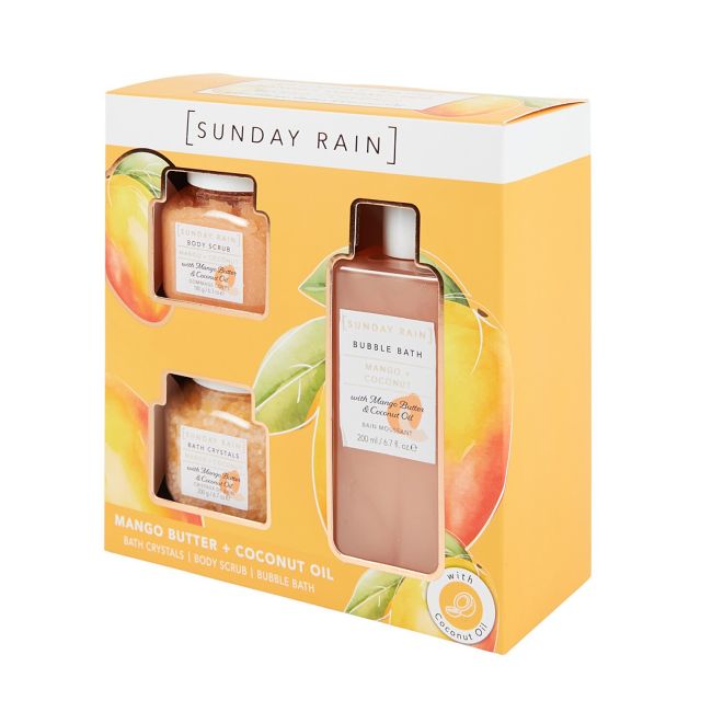 SUNDAY RAIN MANGO BUTTER + COCONUT OIL kūno priežiūros priemonių rinkinys