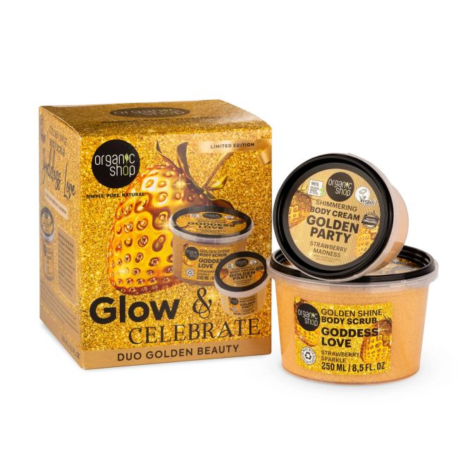 ORGANIC SHOP GLOW & CELEBRATE kūno priežiūros rinkinys
