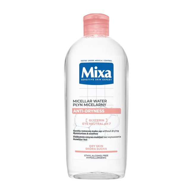 MIXA ANTI - DRYNESS micelinis vanduo, 400ml