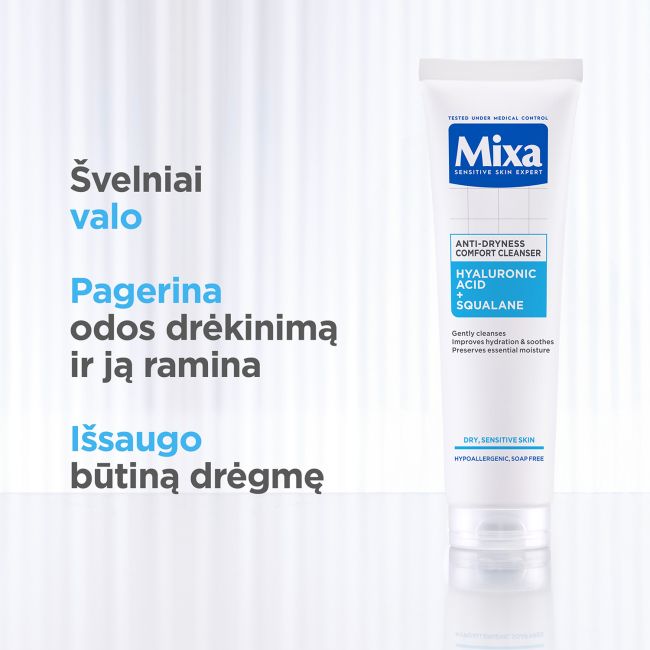 MIXA ANTI-DRYNESS veido valiklis, 150 ml