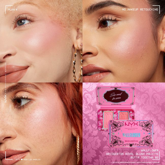 NYX PROFESSIONAL MAKEUP BRIDGERTON WALLFLOWER DUO skaistalų paletė