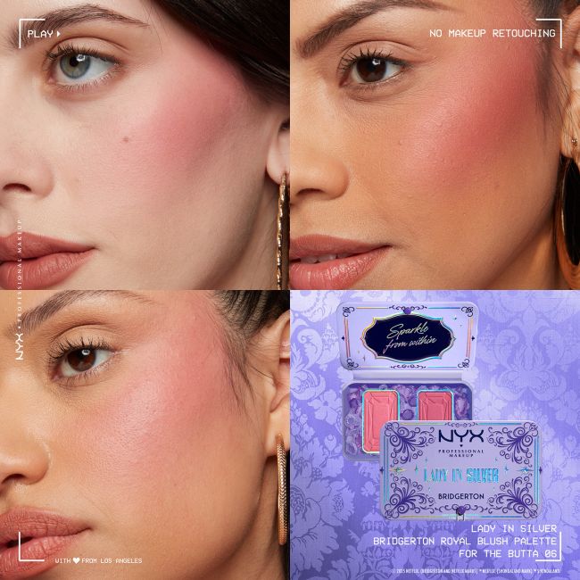 NYX PROFESSIONAL MAKEUP BRIDGERTON LADY IN SILVER DUO skaistalų paletė