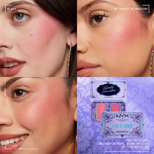 NYX PROFESSIONAL MAKEUP BRIDGERTON LADY IN SILVER DUO skaistalų paletė