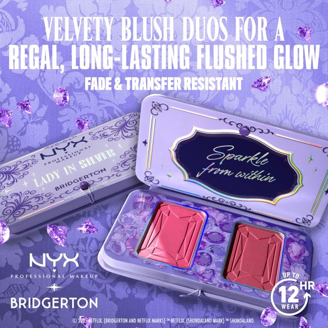 NYX PROFESSIONAL MAKEUP BRIDGERTON LADY IN SILVER DUO skaistalų paletė