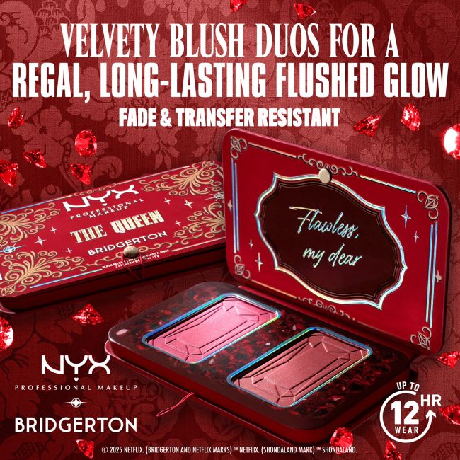 NYX PROFESSIONAL MAKEUP BRIDGERTON THE QUEEN DUO skaistalų paletė