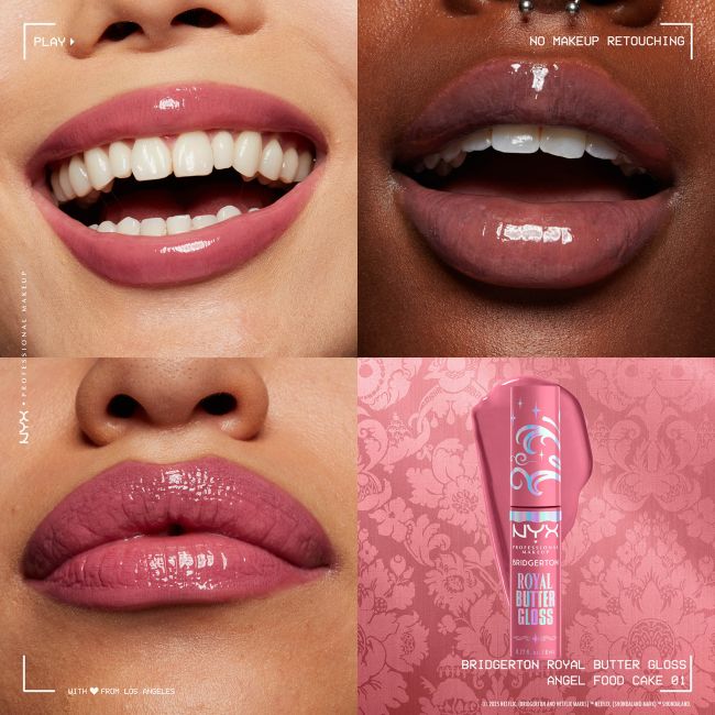 NYX PROFESSIONAL MAKEUP BRIDGERTON ROYAL BUTTER lūpų blizgis, 8 ml