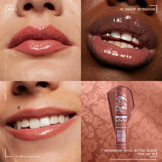 NYX PROFESSIONAL MAKEUP BRIDGERTON ROYAL BUTTER lūpų blizgis, 8 ml