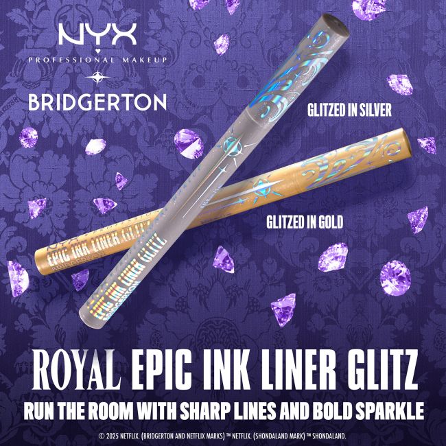 NYX PROFESSIONAL MAKEUP BRIDGERTON EPIC INK LINER GLITZ akių kontūro flomasteris, 1 ml