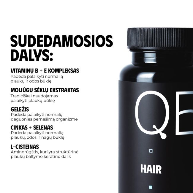 QED HAIR maisto papildas, 60 kapsulių