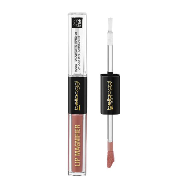 BELLAOGGI MAGNIFIER lūpų dažai + viršutinis sluoksnis (1,2 + 1,5 ml)