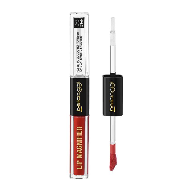 BELLAOGGI MAGNIFIER lūpų dažai + viršutinis sluoksnis (1,2 + 1,5 ml)
