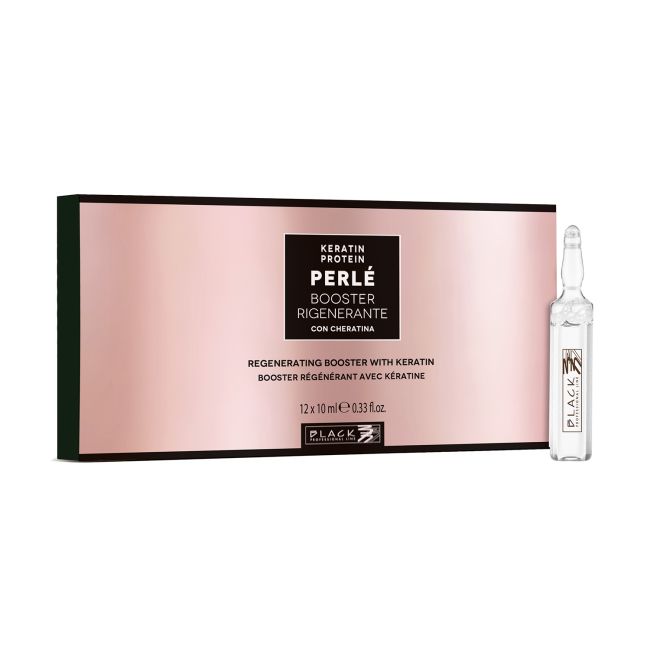 BLACK KERATIN PROTEIN PERLE BOOSTER plaukų losjonas ampulėje, 10 ml