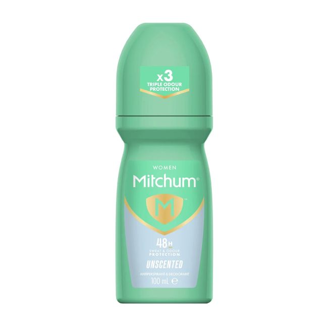 MITCHUM UNSCENTED 48H moterų rutulinis dezodorantas antiperspirantas, 100 ml