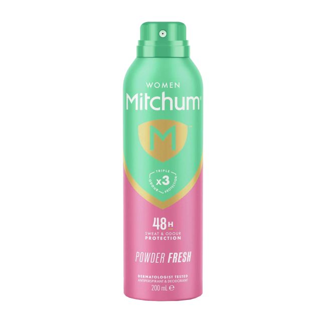 MITCHUM POWDER FRESH 48H moterų purškiamasis dezodorantas antiperspirantas, 200 ml