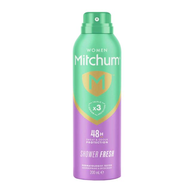 MITCHUM SHOWER FRESH 48H moterų purškiamasis dezodorantas antiperspirantas, 200 ml