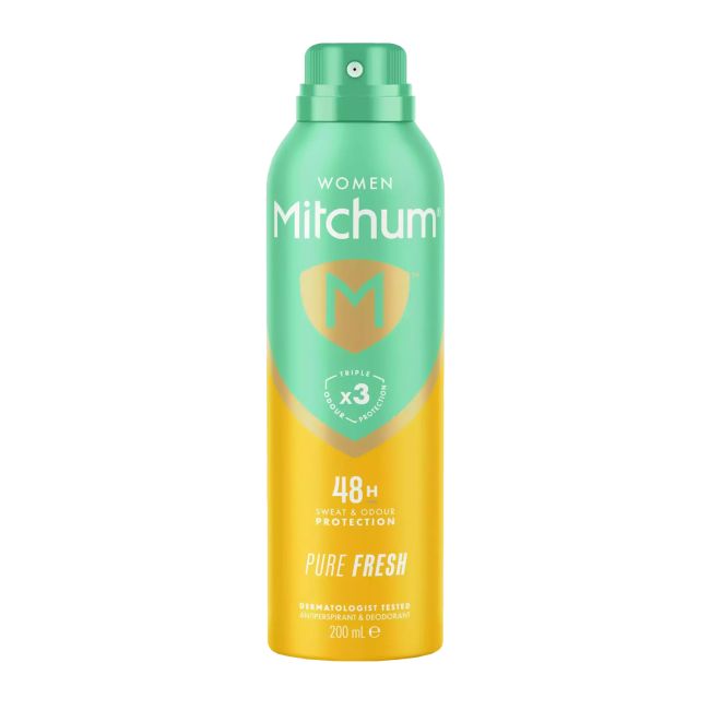 MITCHUM PURE FRESH 48H moterų purškiamasis dezodorantas antiperspirantas, 200 ml