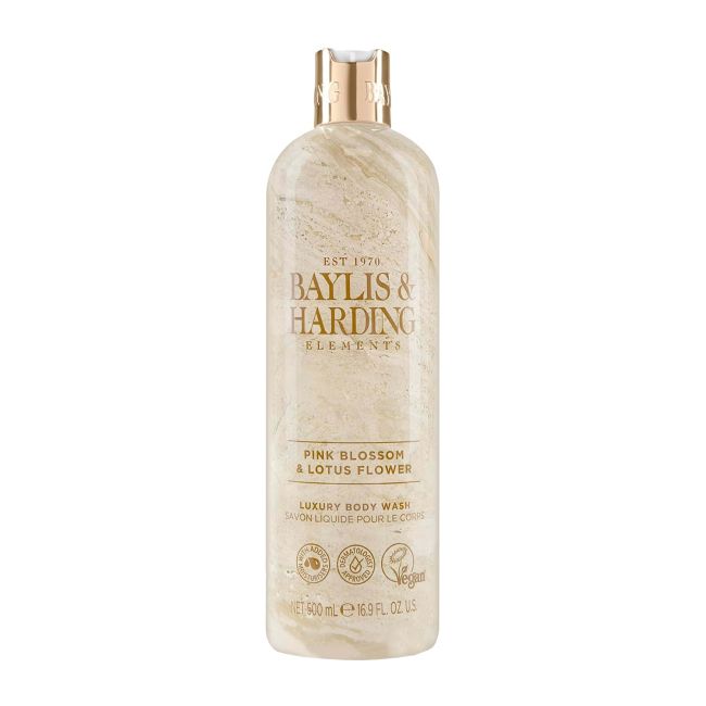 BAYLIS & HARDING ELEMENTS PINK BLOSSOM & LOTUS FLOWER kūno prausiklis, 500 ml