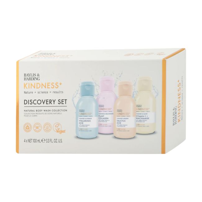 BAYLIS & HARDING KINDNESS DISCOVERY kūno prausiklių rinkinys (4 x 100 ml)