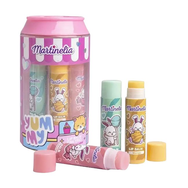 MARTINELIA YUMMY LIP BALM CAN TRIO lūpų balzamai (3 x 4 g)