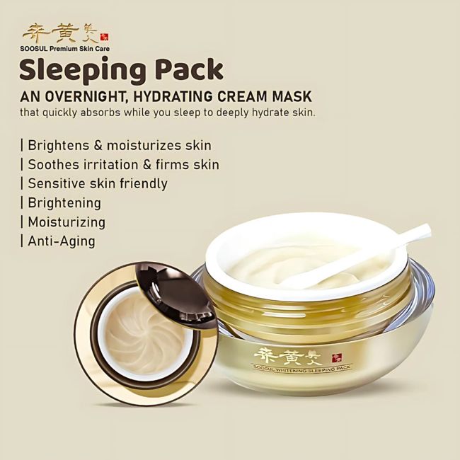 SOOSUL WHITENING SLEEPING PACK naktinis veido kremas, 120 ml