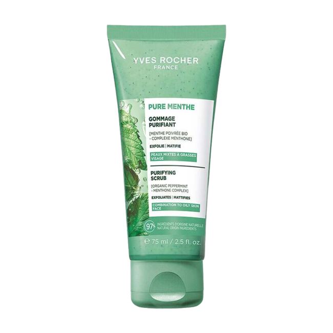 YVES ROCHER PURE MENTHE PURIFYING veido šveitiklis, 75 ml