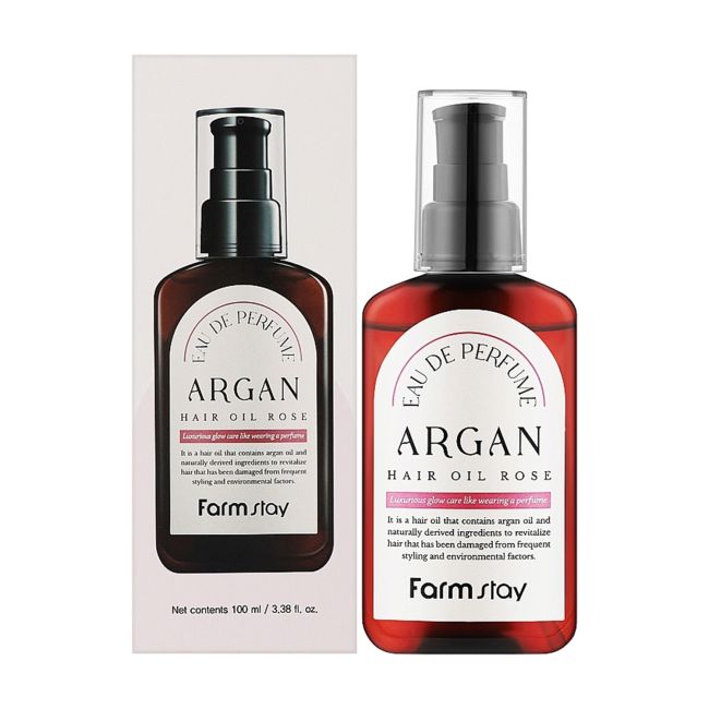 FARMSTAY ARGAN ROSE OIL plaukų aliejus, 100 ml