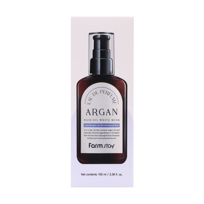 FARMSTAY ARGAN WHITE MUSK plaukų aliejus, 100 ml