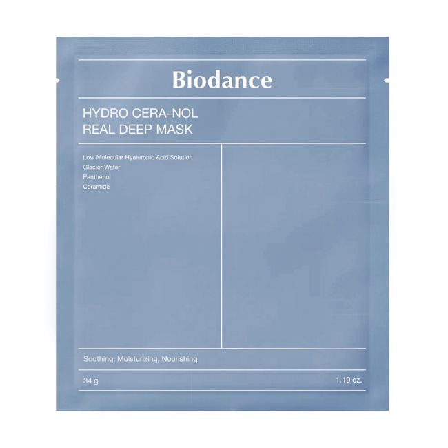 BIODANCE HYDRO CERA-NOL REAL DEEP veido kaukės (4 vnt. x 34 g)