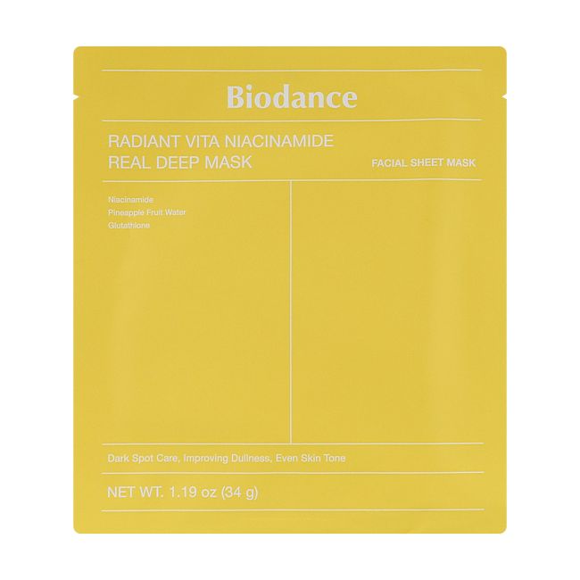 BIODANCE RADIANT VITA NIACINAMIDE REAL DEEP veido kaukė, 34 g