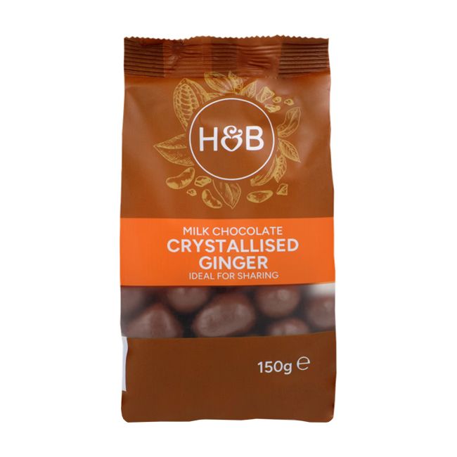 H&B pieniniu šokoladu padengti cukruoti imbierai, 150 g
