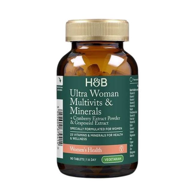 H&B ULTRA multivitaminai ir mineralai moterims, 90 tablečių
