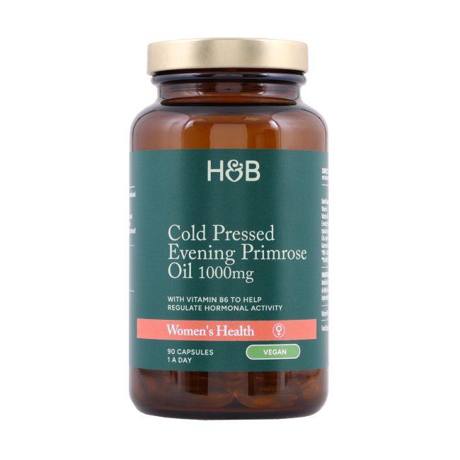 H&B šalto spaudimo nakvišų aliejus 1000 mg, 90 kapsulių