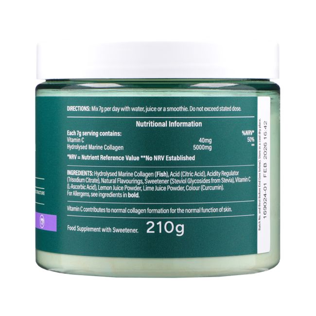 H&B HIGH STRENGTH jūrinis kolagenas 5000 mg, milteliai, 210 g
