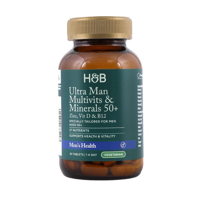 H&B ULTRA multivitaminai ir mineralai vyrams 50+, 90 tablečių