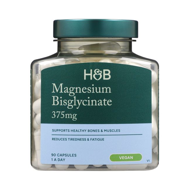 H&B magnio bisglicinatas 375 mg, 90 kapsulių