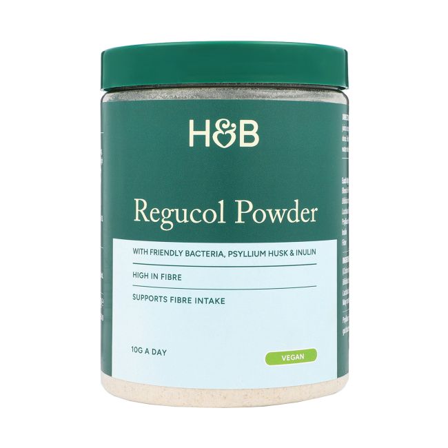 H&B REGUCOL milteliai su gerosiomis bakterijomis, gysločio luobelėmis ir inulinu, 350 g