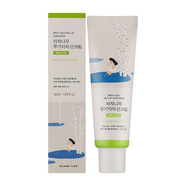 ROUND LAB BIRCH JUICE MILD-UP SUNSCREEN SPF 50 veido kremas, 50 ml