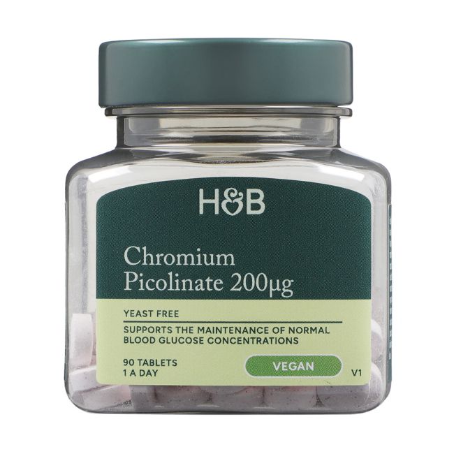 H&B chromo pikolinatas 200 ug, 90 tablečių