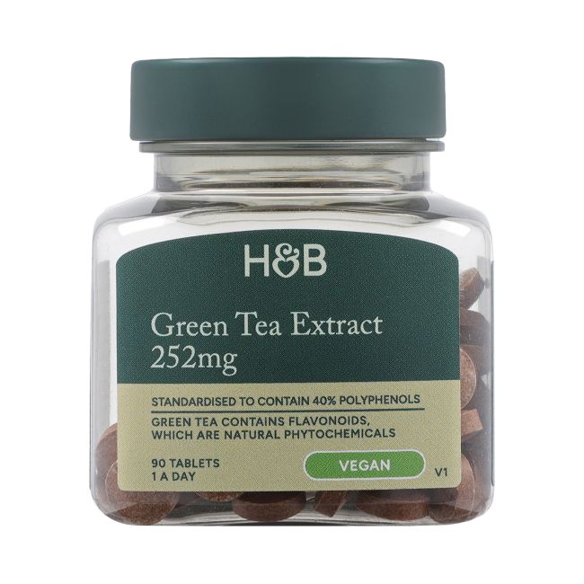 H&B žaliosios arbatos ekstraktas 252 mg, 90 tablečių