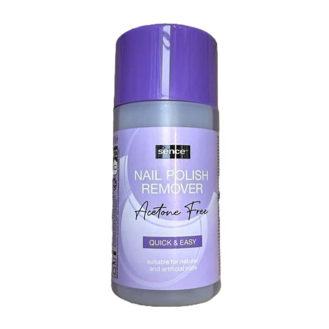 SENCE QUICK & EASY ACETONE FREE nagų lako valiklis, 150 ml