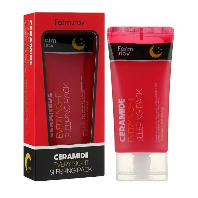 FARMSTAY CERAMIDE EVERY NIGHT SLEEPING naktinė veido kaukė, 120 ml
