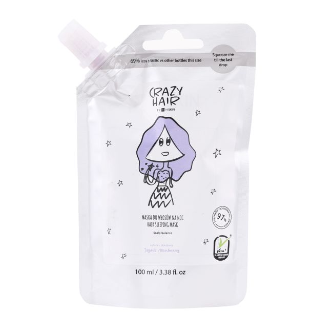 HS HISKIN CRAZY HAIR BLUEBERRY naktinė plaukų kaukė, 100 ml