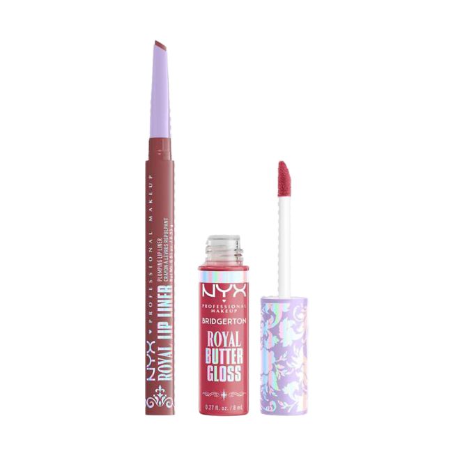NYX PROFESSIONAL MAKEUP BRIDGERTON lūpų pieštuko ir blizgio rinkinys