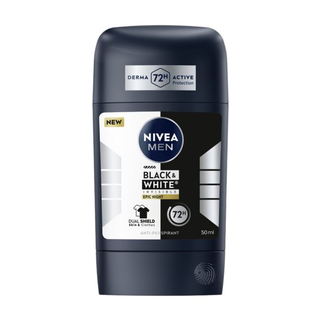 NIVEA MEN BLACK & WHITE INVISIBLE EPIC NIGHT pieštukinis dezodorantas, 50 ml