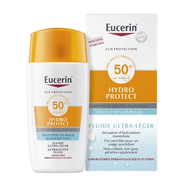 EUCERIN SUN PROTECTION HYDRO PROTECT SPF50+ apsauginis veido fluidas,