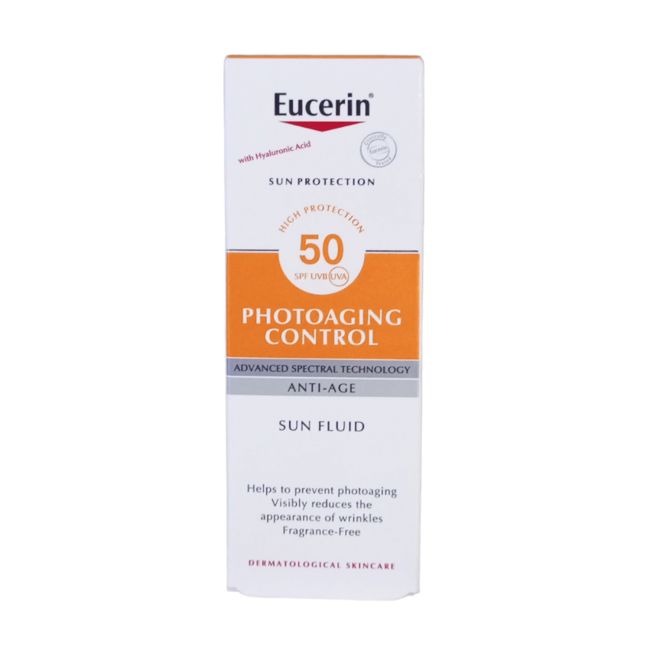EUCERIN SUN PROTECTION PHOTOAGING CONTROL SPF50+ apsauginis veido fluidas, 50 ml