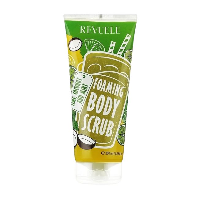 REVUELE FOAMING LIME, COCONUT AND MINT kūno šveitiklis, 200 ml