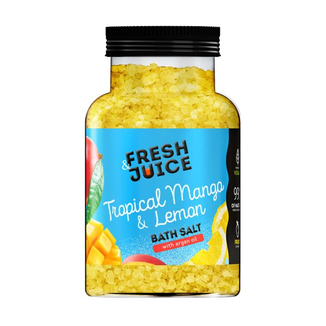 FRESH & JUICE TROPICAL MANGO & LEMON vonios druska, 700 g