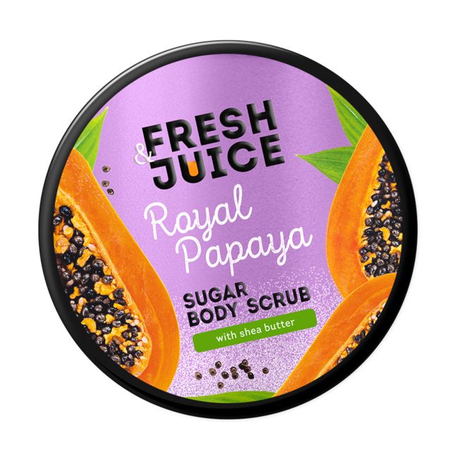 FRESH & JUICE ROYAL PAPAYA SUGAR kūno šveitiklis, 200 ml